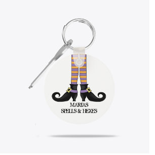 Stollig Witch Shoes med Lila & Orange Rand Nyckelring