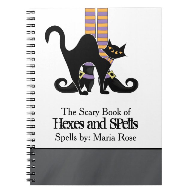 Stollig Witch Shoes med svart katt Anteckningsbok (Framsidan)