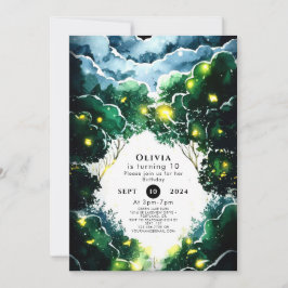 Stollig Woodland Birthday Inbjudningar