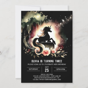 Stollig Woodland Horse Birthday Inbjudningar