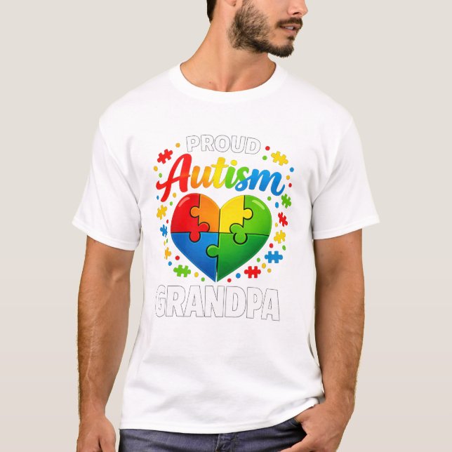 Stolpär autism farfar Autism Acceptans Farfar  T Shirt (Framsida)