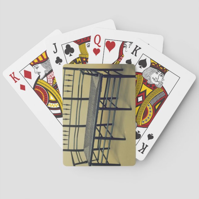 Stolstol med känslig rusning (trä och rusning) casinokort (Baksidan)