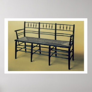 Stolstol med känslig rusning (trä och rusning) poster