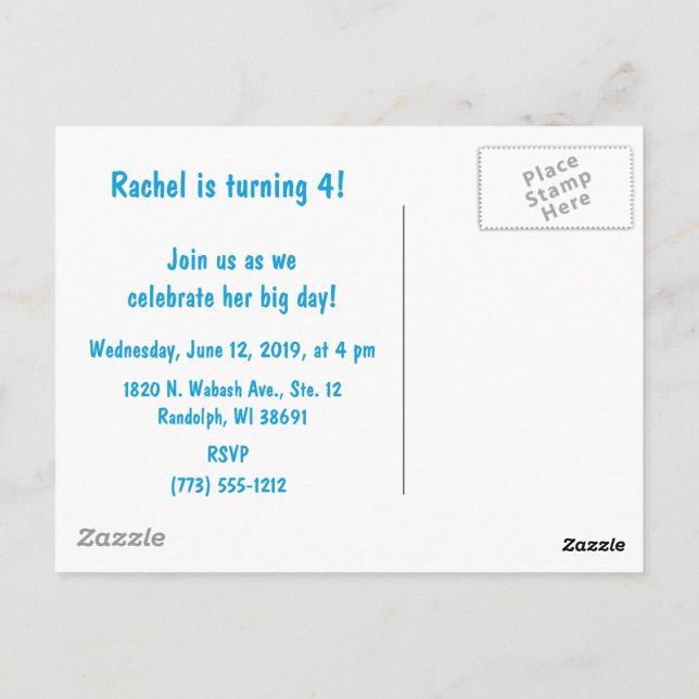 #Stolt2BAnvändMig Födelsedagsinbjudan Postkort Vykort (Baksida)