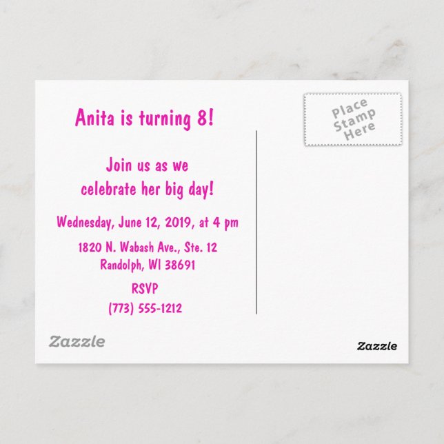 #Stolt2BAnvändMigSjälv Födelsedagsinbjudan Postkor Vykort (Baksida)