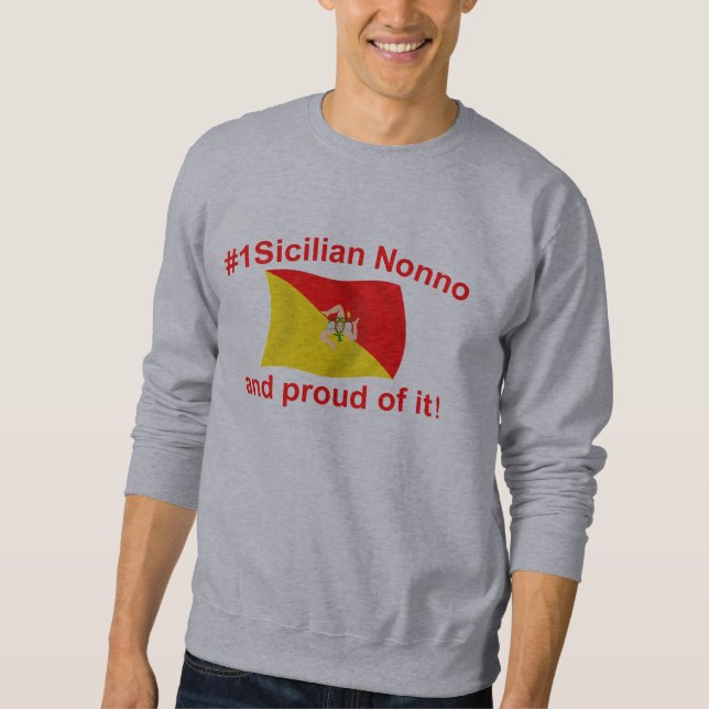 Stolt #1 Sicilian Nonno Långärmad Tröja (Framsida)