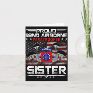 Stolt 82nd Airborne Fallskärmsjägare Syster Us Fla Kort