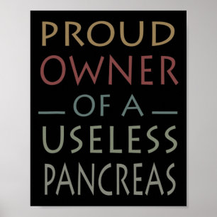 stolt ägare av en oselös pancreas Diabetes Awarene Poster