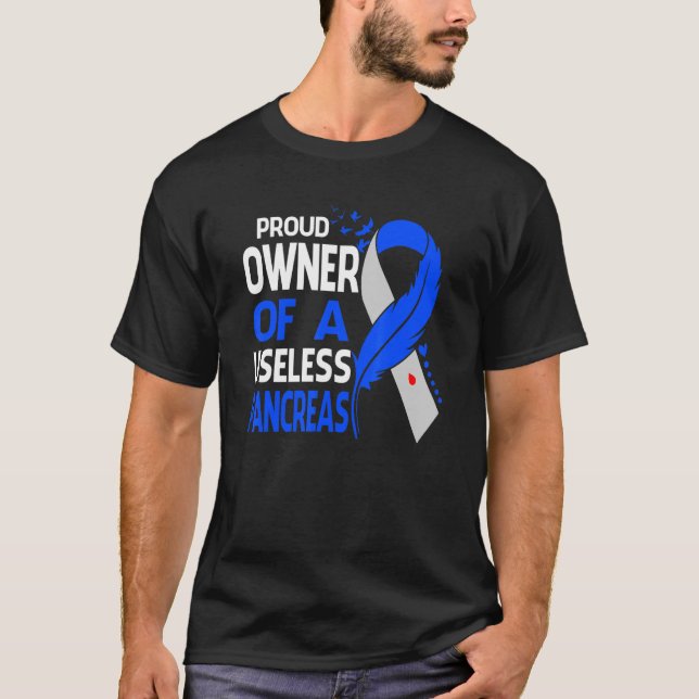 stolt ägare av en oselös pankreas T1D Diabetes Awa T Shirt (Framsida)