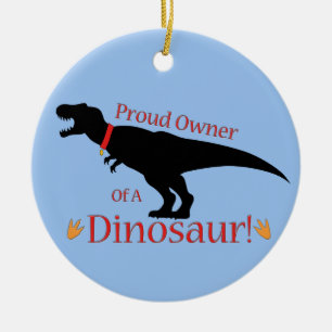 stolt ägare till en Dinosaur Julgransprydnad Keramik