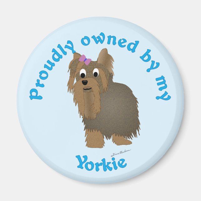 stolt ägt av en Yorkie Magnet (Framsidan)