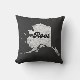 stolt Alask State Root Karta Outline Rocky Karta A Kudde
