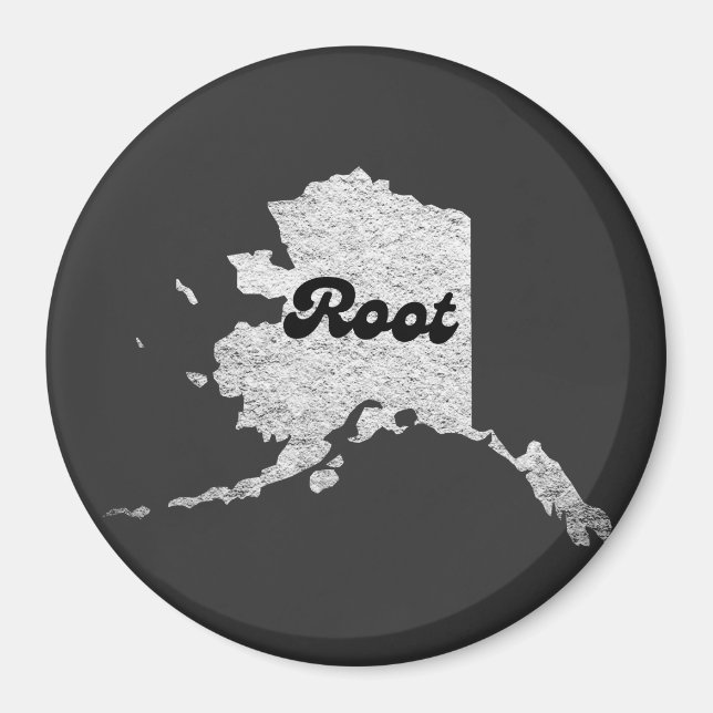 stolt Alask State Root Karta Outline Rocky Karta A Magnet (Framsidan)