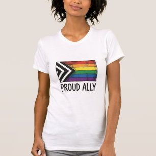 Stolt allierad Pride Flagga Vektor T-Shirt Design_