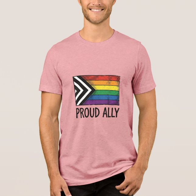 Stolt allierad Pride Flagga Vektor T-Shirt Design_ (Framsida)