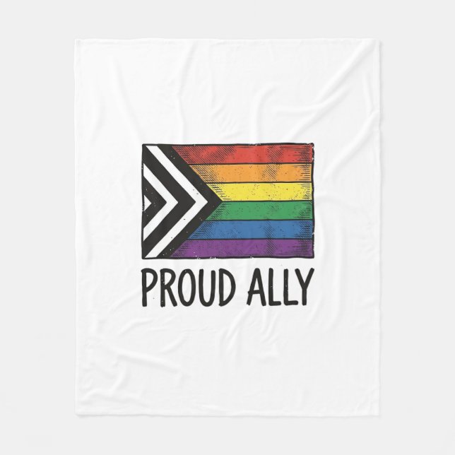 Stolt allierad Pride Flagga Vektor T-Shirt Design_ Fleecefilt (Framsidan)
