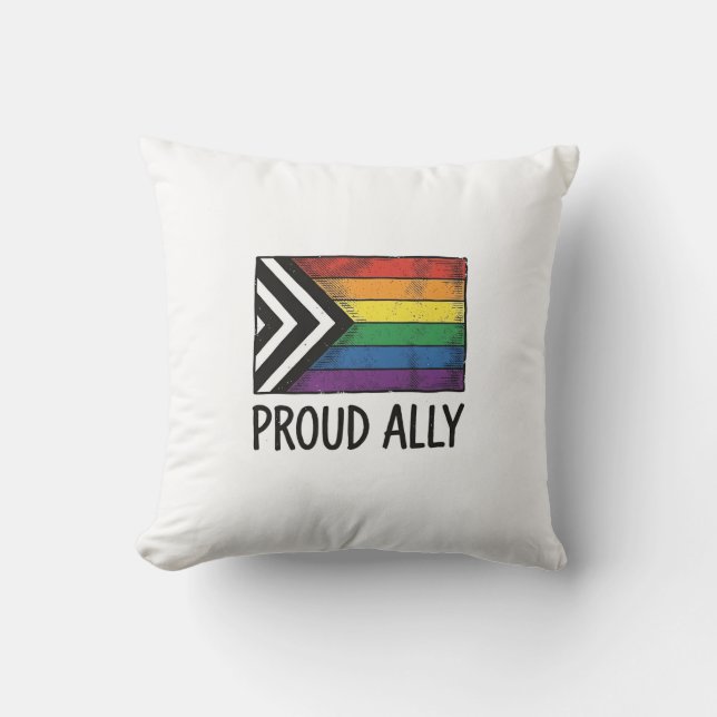 Stolt allierad Pride Flagga Vektor T-Shirt Design_ Kudde (Framsida)