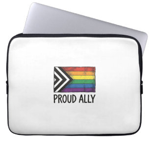Stolt allierad Pride Flagga Vektor T-Shirt Design_ Laptop Fodral