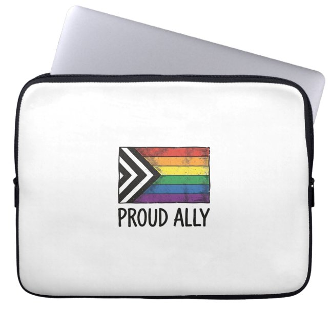 Stolt allierad Pride Flagga Vektor T-Shirt Design_ Laptop Fodral (Framsidan)