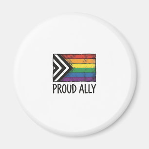 Stolt allierad Pride Flagga Vektor T-Shirt Design_ Magnet