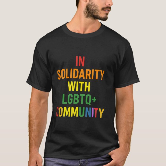 Stolt allierad solidaritet med HBTQ+-gemenskapen T Shirt (Framsida)