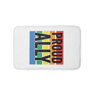 Stolt allierad vintage pride-stöd skjortdesign_1 badrumsmatta