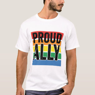 Stolt allierad vintage pride stöd t-shirt design_1