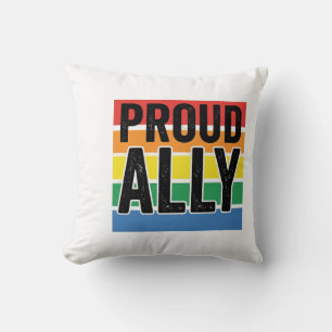 Stolt allierad vintage pride stöd t-shirt design_1 kudde