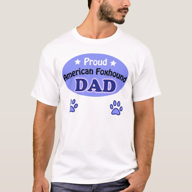 Stolt American Foxhound Pappa Tee Shirt (Framsida)