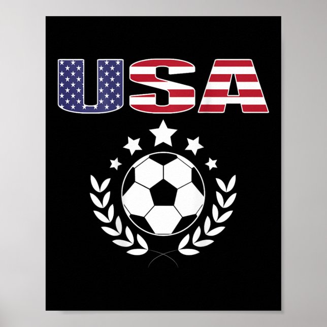 Stolt Amerika Fotboll Fans Tröja - Usa Flagga Fotb Poster (Framsidan)
