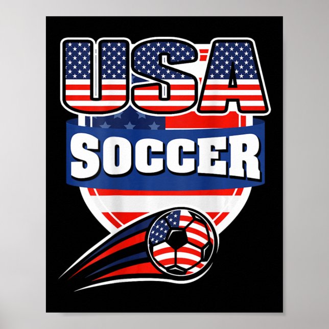 Stolt Amerika Fotboll Fans Tröja - Usa Flagga Fotb Poster (Framsidan)