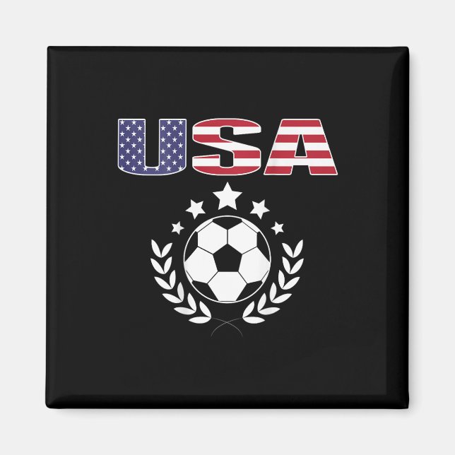 Stolt Amerika Fotboll Fans Tröja - Usa Flagga Fotl Magnet (Framsidan)