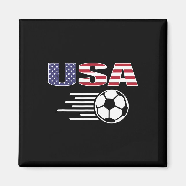 Stolt Amerika Fotboll Fans Tröja - Usa Flagga Fotl Magnet (Framsidan)