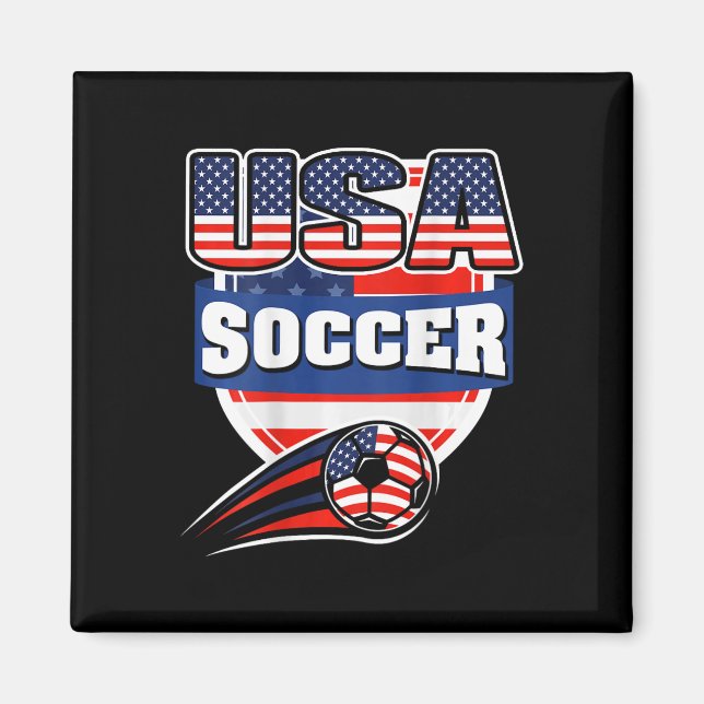 Stolt Amerika Fotbollsfans Jersey - Usa Flagga Fot Magnet (Framsidan)