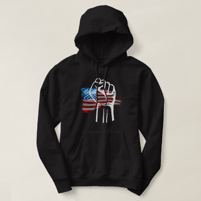 STOLT AMERIKAN - vit  Hoodie (Design framsida)