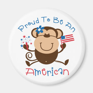 Stolt amerikanflickaapa magnet