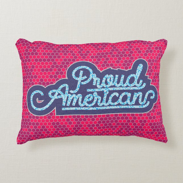 stolt amerikansk accent Pillow Prydnadskudde (Framsidan)