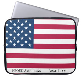 Stolt amerikansk flagga Patriotisk USA Laptop Fodral