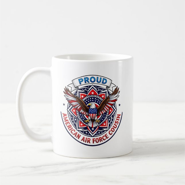 Stolt amerikansk flygvapen kusin kaffemugg (Vänster)