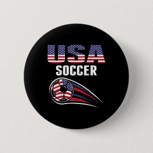 Stolt amerikansk fotbollslag Supporter Usa Flagga Knapp