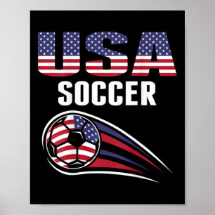 Stolt amerikansk fotbollslag supporter Usa Flagga Poster