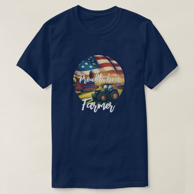 Stolt amerikansk jordbrukare  t shirt (Design framsida)