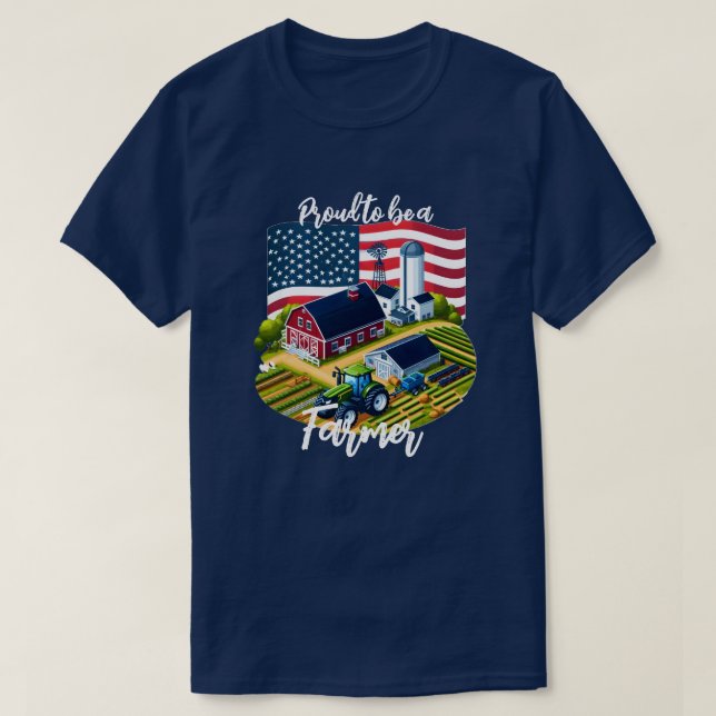 Stolt amerikansk jordbrukare  t shirt (Design framsida)