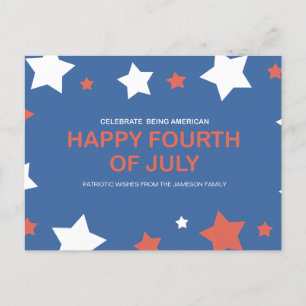stolt amerikansk, Joyfull Free 4 juli Helg Vykort