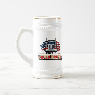 Stolt Amerikansk Lastbilsförare Ölmugg Sejdel