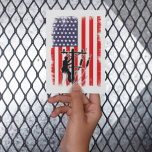 Stolt amerikansk linjearbetare Patriotisk elarbeta Inbjudningar