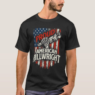 Stolt amerikansk millwright USA-flagg maskinist ma T Shirt