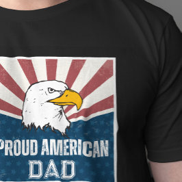 Stolt amerikansk pappa Vitfiskad Örn Flagga T Shirt