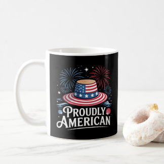stolt amerikansk - Patriotic Beach Sunhat Kaffemugg