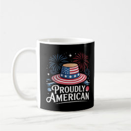 stolt amerikansk - Patriotic Beach Sunhat Kaffemugg